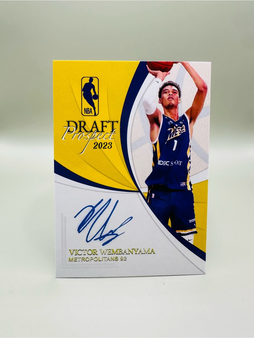 Victor Wembanyama Signed Rookie 2023 Draft Prospect Novelty Card.